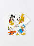 LC Waikiki Crew Neck Short Sleeve Mickey Mouse Printed Baby Boy T-Shirt and Tracksuit Bottom Set
